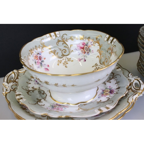 98 - Early 20th Century Grosvenor China pattern no. 7072 tea ware with floral and gilt scrolling foliate ... 