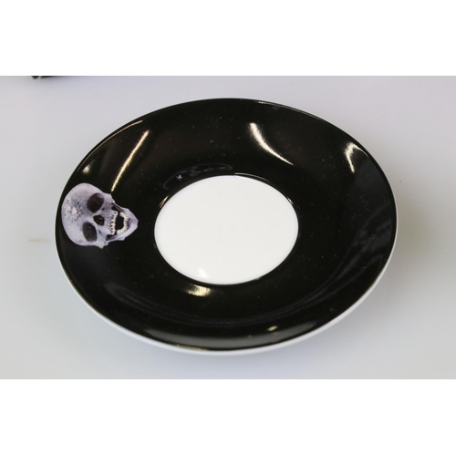 99 - Boxed Damien Hirst Anamorphic Cup and Saucer together with 4 Damien Hirst ltd edn Beck's drinking gl... 