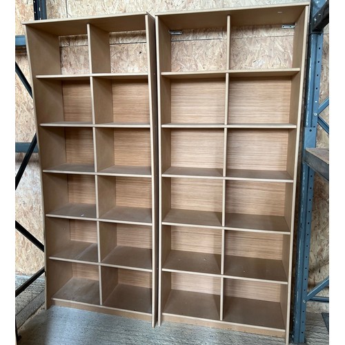 652 - Three custom made MDF shelving units suitable for records