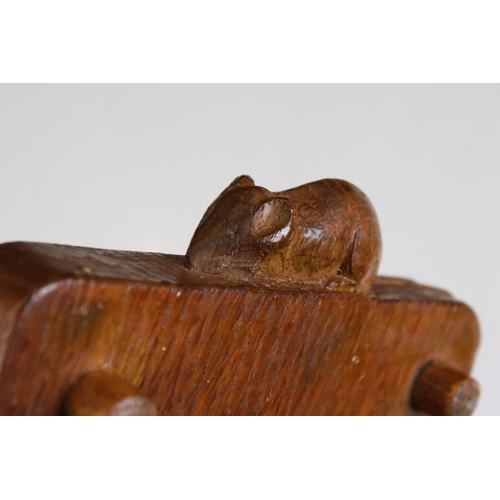 15 - Robert ' Mouseman ' Thompson, Oak Cheese Tray carved with two mice to ends, 35.5cm long