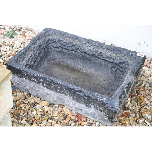 556 - Antique Stone Pig Trough with ' chipped away ' interior, 60cm x 37cm