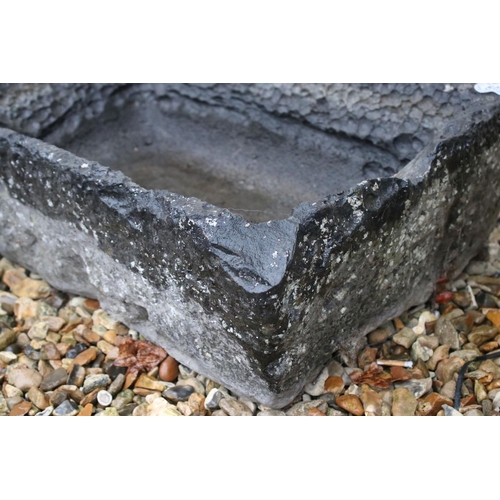 556 - Antique Stone Pig Trough with ' chipped away ' interior, 60cm x 37cm