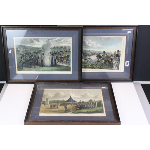 550 - Set of Three Military Coloured John Grant Engravings of the Army & Navy Register and Woolwich Gazett... 