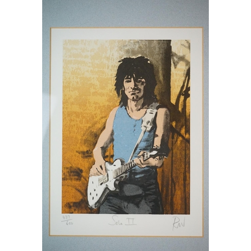 769 - Memorabilia - Ronnie Wood Solo 2 limited edition print 487/600 24 x 18cm signed in pencil R.W lower ... 