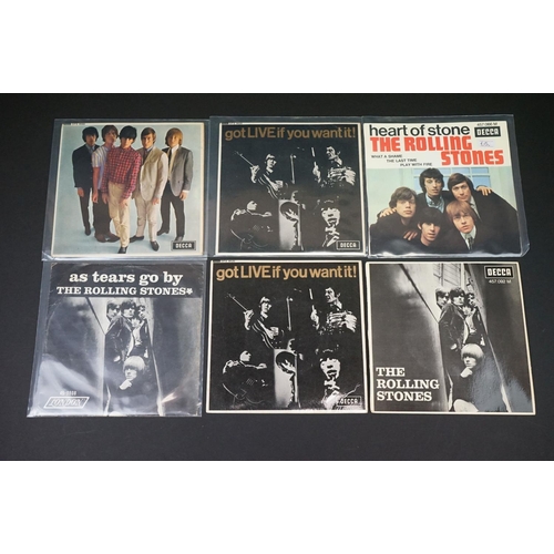 106 - Vinyl - The Rolling Stones - 47 7” singles spanning their career, including EP’s (1 French EP), Fore... 