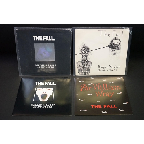 192 - Vinyl - The Fall - 4 rare original UK singles, to include: Bingo Master’s Break Out (SF 7) VG+ / VG,... 