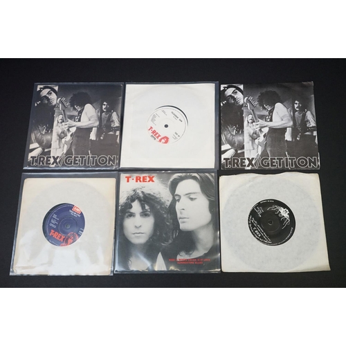 214 - Vinyl - 27 original Glam Rock singles including rarities and promos, to include: T. Rex (8 singles) ... 