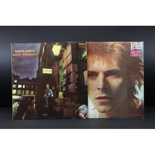 1 - Vinyl - 2 David Bowie LP's to include Ziggy Stardust (SF 8287) matrices 1E/1E Titanic/Chrysalis cred... 