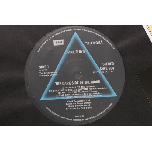 11 - Vinyl - Pink Floyd Dark Side Of The Moon (SHVL 804) 180gm reissue.  EU pressing.  Sticker and poster... 