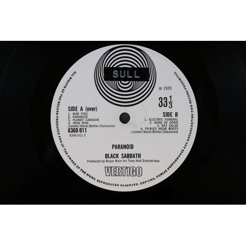 4 - Vinyl - Black Sabbath Paranoid on Vertigo 6360 011, large swirl label (note dyno name sticker to lab... 