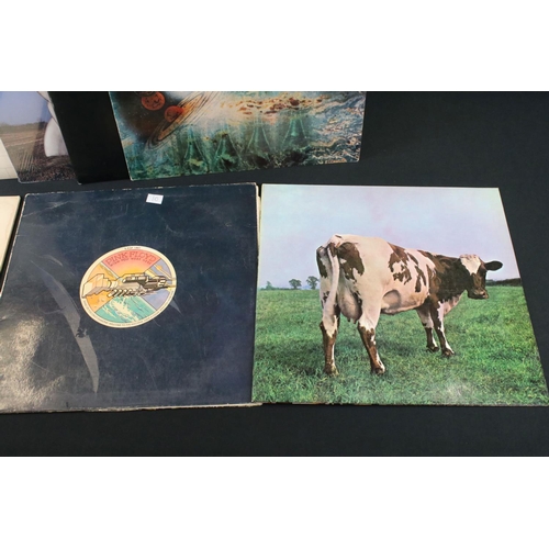 9 - Vinyl - 12 Pink Floyd LPs to include A Saucerful Of Secrets (SCX 6258) tan Columbia label, one EMI b... 