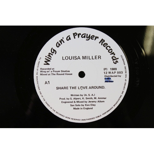 56 - Vinyl - Louisa Miller Share The Love Around on Wing An' A Prayer Records 12 WAP 003.  Sleeve Vg+, Vi... 