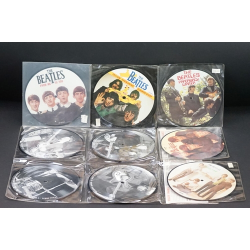 325 - Vinyl - The Beatles - 9 Original Picture Discs, to include: Paperback Writer, Yellow Submarine, From... 