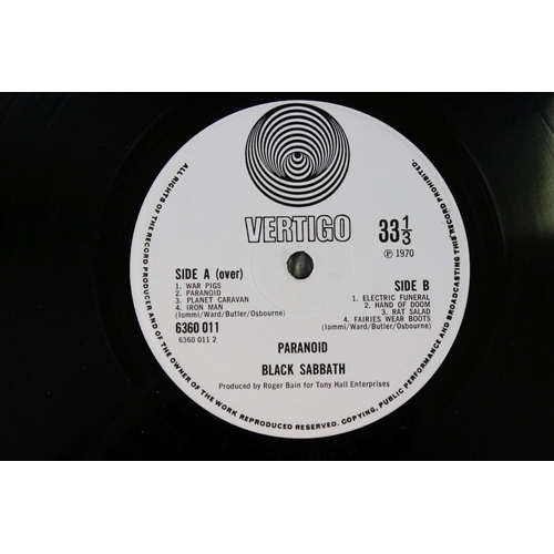 72 - Vinyl - Black Sabbath Paranoid on Vertigo 6360 011 laminated sleeve, no Jim Simpson credit.  Sleeve ... 