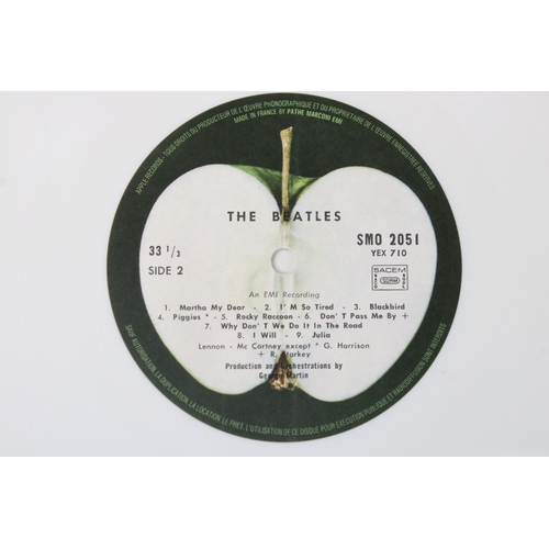 80 - Vinyl - The Beatles White Album SMO 2051/2 stereo French pressing on Pathe Marconi.  White vinyl, si... 