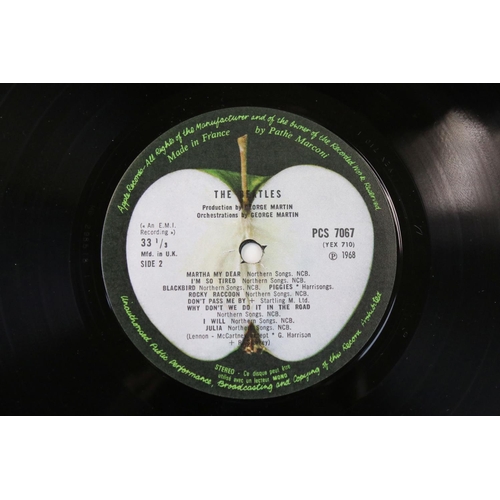 95 - Vinyl - The Beatles White Album PCS 7067/8 stereo.  French pressing by Pathe Marconi No. 279671 side... 