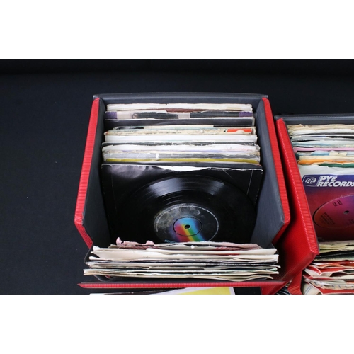 659 - Vinyl - A collection of over 80 7” singles in two record boxes spanning the decades and genres, but ... 