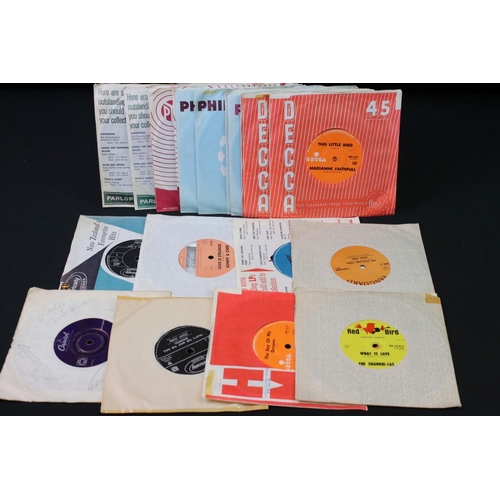 660 - Vinyl - 24 Original 1960s New Zealand pressings 7” singles by female artists, to include: Marianne F... 