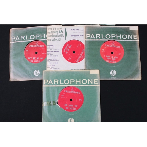 663 - Vinyl - 14 Original 1960s New Zealand pressings 7” singles by The Beatles and The Rolling Stones, to... 