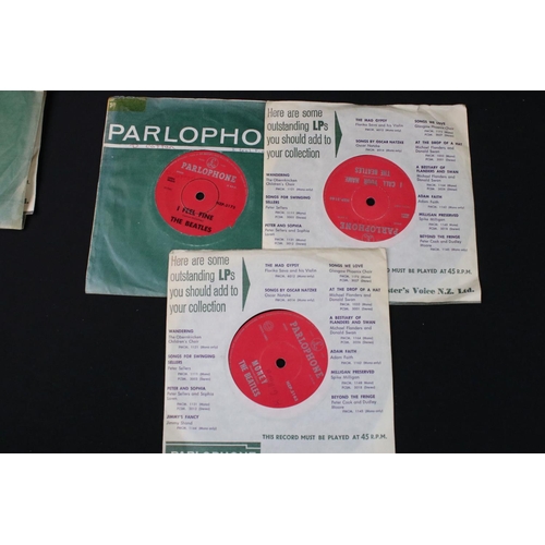 663 - Vinyl - 14 Original 1960s New Zealand pressings 7” singles by The Beatles and The Rolling Stones, to... 