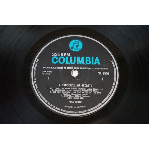 394 - Vinyl - Pink Floyd A Saucerful Of Secrets on Columbia SX 6258.  Sold In UK and The Gramophone Co Ltd... 