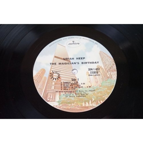 395 - Vinyl - Uriah Heep The Magicians Birthday on Mercury SRM 1 632.  Stereo, US pressing, US Mercury inn... 