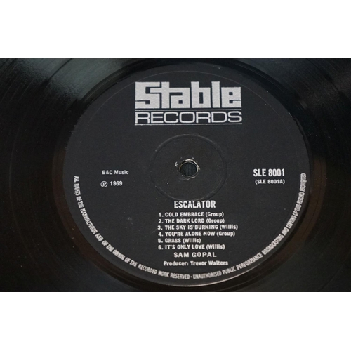 501 - Vinyl - Sam Gopal Escalator on Stable Records SLE 8001, gatefold sleeve.  Sleeve G- with poor spine,... 