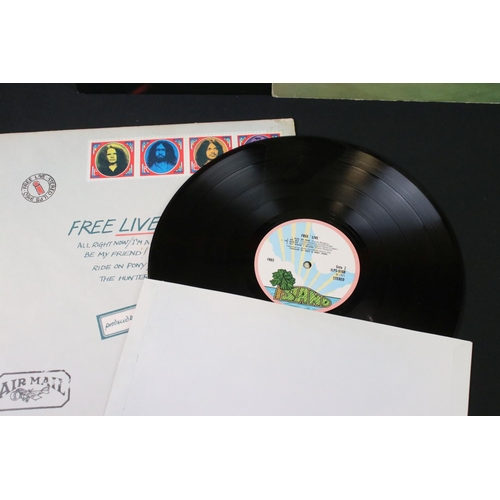 527 - Vinyl - 4 Free / Paul Kossoff LPs to include Free Live! (ILPS 9160) Island palm tree label, Fire And... 