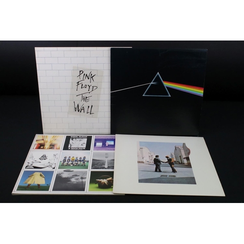 602 - Vinyl - 4 Pink Floyd LP's to include Dark Side Of The Moon (SHVL 804) 2 posters and 2 postcards, lef... 