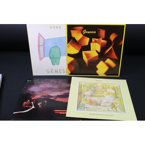 605 - Vinyl - 9 Genesis LP's including Trespass, Nursery Cryme, Self Titled, Duke, And Then There Were 3, ... 