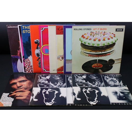 538 - Vinyl - 12 LPs from The Rolling Stones and Keith Richards to include Let It Bleed, Get Yer Ya Yas Ou... 