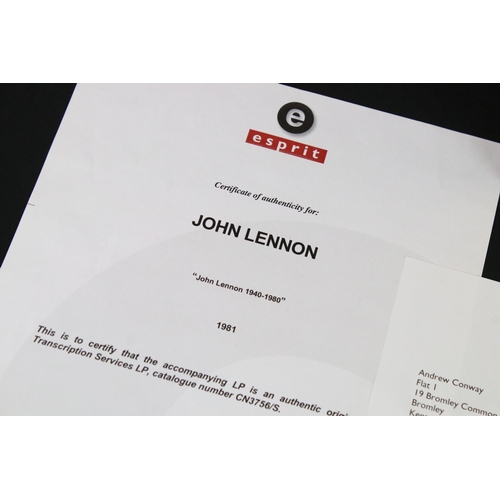 615 - Vinyl - John Lennon BBC Transcription Services John Lennon 1940-1980.  Side one 57 minutes, side two... 