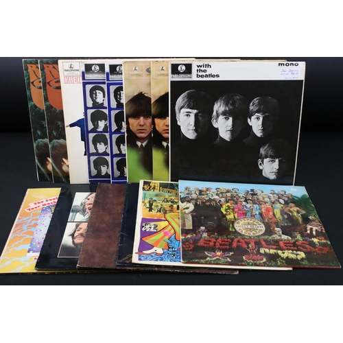 621 - Vinyl - 14 The Beatles LPs to include With The Beatles, For Sale (mono and stereo), A Hard Days Nigh... 