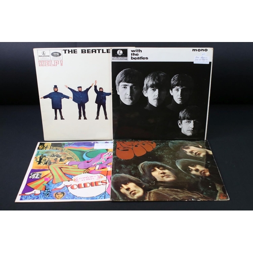 623 - Vinyl - 4 Beatles LPs to include With The Beatles (PMC 1206), Help! (PMC 1255), Rubber Soul (PMC 126... 