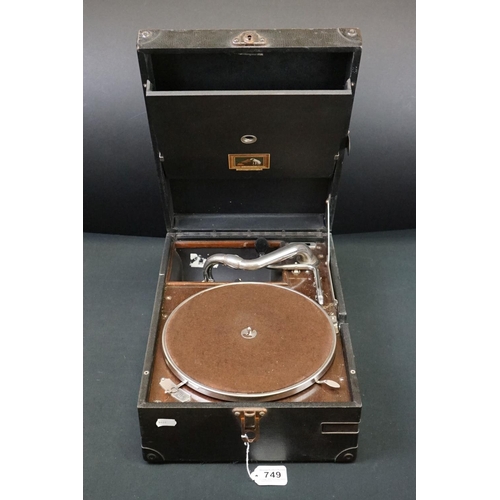 749 - Music Equipment - HMV (His Masters Voice) portable gramophone player for 78rpm records