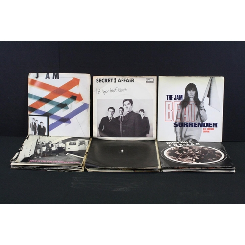 672 - Vinyl - 24 Original UK Mod Revival singles, to include: The Jam (16 singles), Secret Affair (3 singl... 