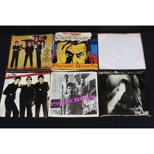 672 - Vinyl - 24 Original UK Mod Revival singles, to include: The Jam (16 singles), Secret Affair (3 singl... 