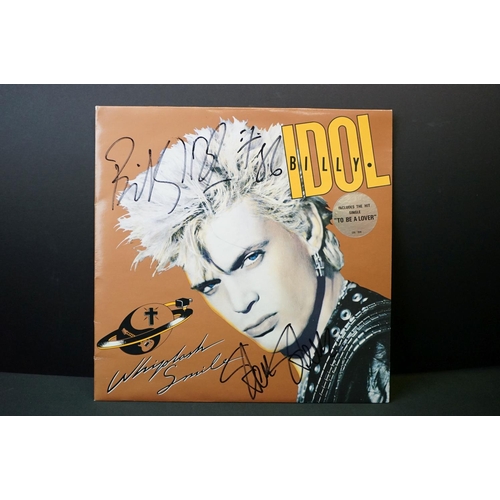 767 - Vinyl & Autographs - Billy Idol Whiplash Smile LP signed to front sleeve by Billy Idol and Steve Ste... 