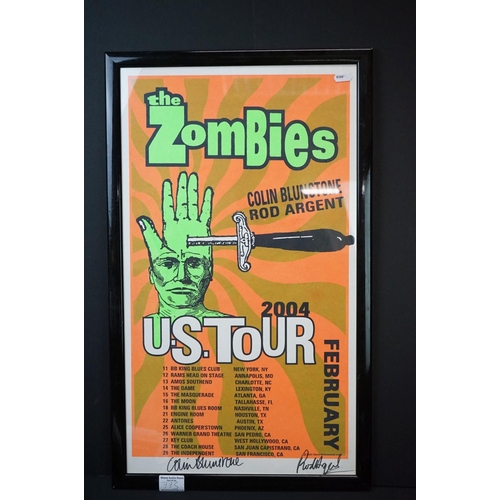 773 - Memorabilia & Autographs - Collection of Zombies items including rare framed and glazed 2004 US tour... 