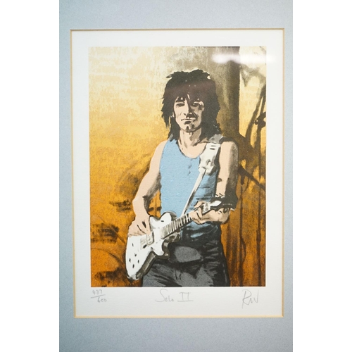 769 - Memorabilia - Ronnie Wood Solo 2 limited edition print 487/600 24 x 18cm signed in pencil R.W lower ... 