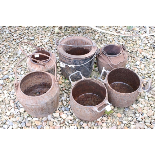 565 - Collection of Victorian Iron Glue Pots