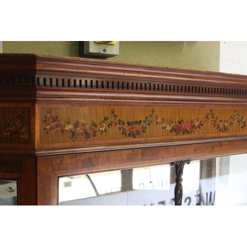 566 - Early 20th century Sheraton Revival Mahogany Inlaid Display Cabinet, the single glazed door with key... 