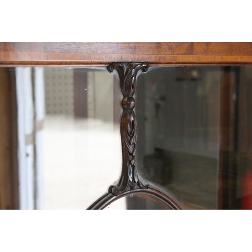 566 - Early 20th century Sheraton Revival Mahogany Inlaid Display Cabinet, the single glazed door with key... 