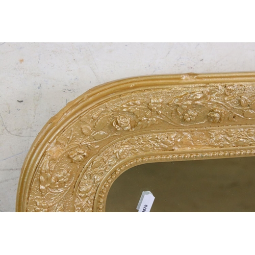 570 - 19th century Dome Top Overmantle Mirror, 75cm x 103cm