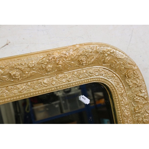 570 - 19th century Dome Top Overmantle Mirror, 75cm x 103cm