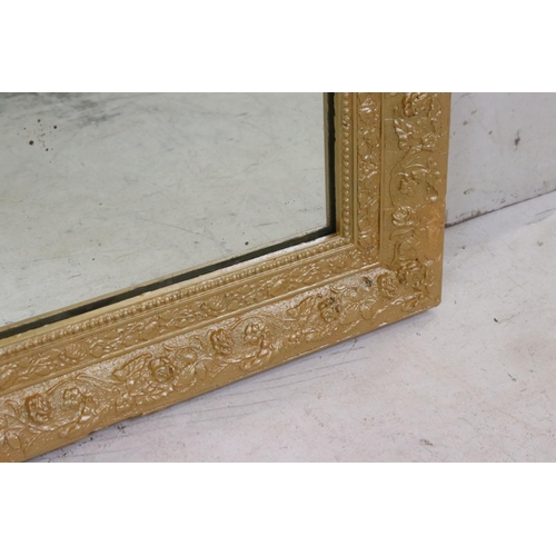 570 - 19th century Dome Top Overmantle Mirror, 75cm x 103cm