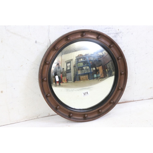 579 - Circular Convex Mirror with Gilt and Ball Frame, 45cm diameter