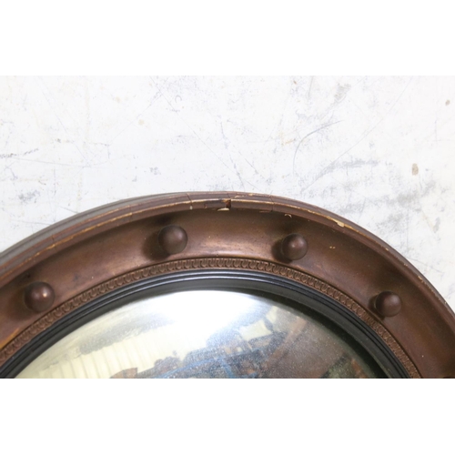 579 - Circular Convex Mirror with Gilt and Ball Frame, 45cm diameter