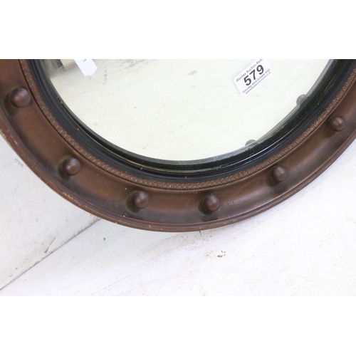 579 - Circular Convex Mirror with Gilt and Ball Frame, 45cm diameter