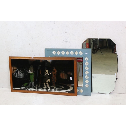 582 - Three Mirrors including ' The Beatles ' Mirror, 98cm high together with 1930's Wall Mirror and anoth... 